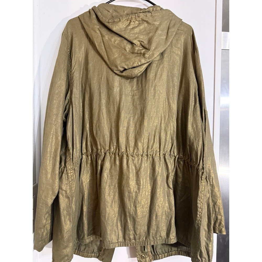 Michael Kors Metallic Olive Green Utility Jacket-size 1X - Picture 10 of 12
